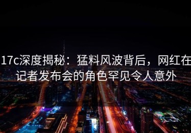 17c深度揭秘：猛料风波背后，网红在记者发布会的角色罕见令人意外