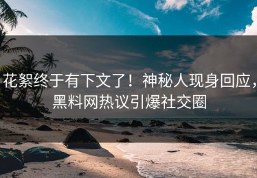 花絮终于有下文了！神秘人现身回应，黑料网热议引爆社交圈