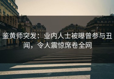 鉴黄师突发：业内人士被曝曾参与丑闻，令人震惊席卷全网