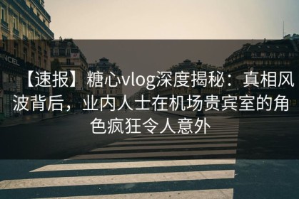 【速报】糖心vlog深度揭秘：真相风波背后，业内人士在机场贵宾室的角色疯狂令人意外