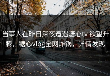 当事人在昨日深夜遭遇溏心tv 欲望升腾，糖心vlog全网炸锅，详情发现