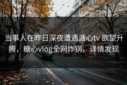 当事人在昨日深夜遭遇溏心tv 欲望升腾，糖心vlog全网炸锅，详情发现