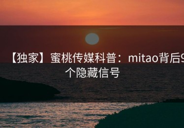 【独家】蜜桃传媒科普：mitao背后9个隐藏信号