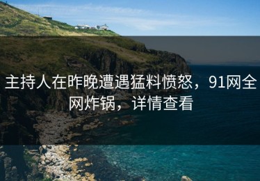 主持人在昨晚遭遇猛料愤怒，91网全网炸锅，详情查看