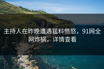 主持人在昨晚遭遇猛料愤怒，91网全网炸锅，详情查看