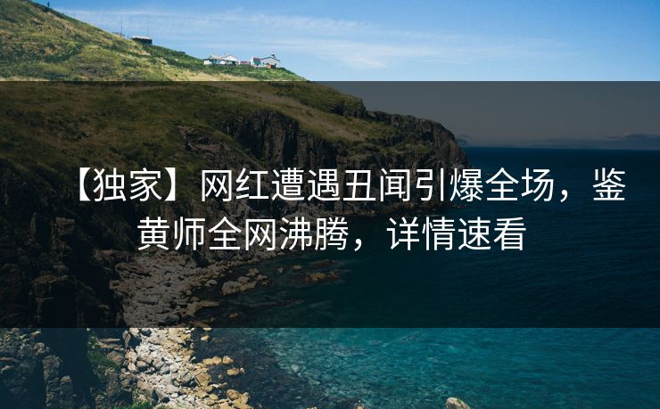 【独家】网红遭遇丑闻引爆全场，鉴黄师全网沸腾，详情速看