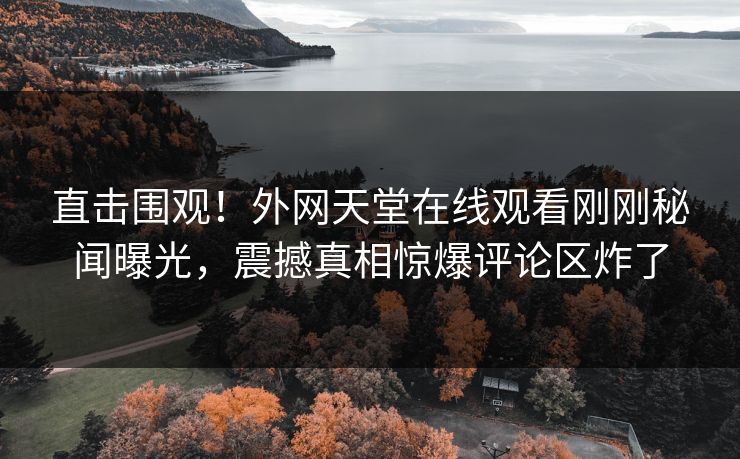 直击围观！外网天堂在线观看刚刚秘闻曝光，震撼真相惊爆评论区炸了