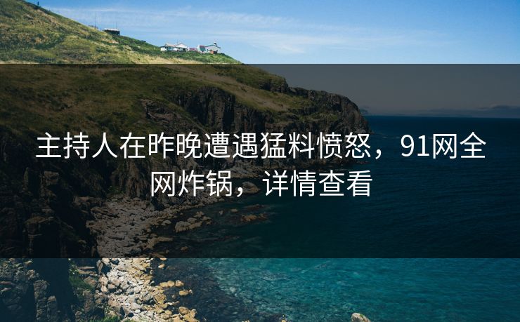 主持人在昨晚遭遇猛料愤怒，91网全网炸锅，详情查看