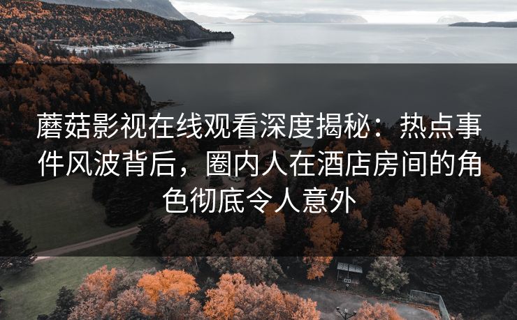 蘑菇影视在线观看深度揭秘：热点事件风波背后，圈内人在酒店房间的角色彻底令人意外