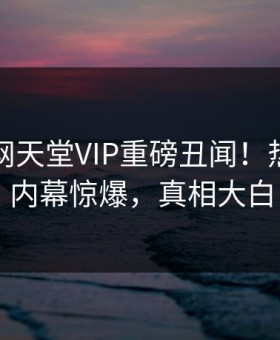 刚刚外网天堂VIP重磅丑闻！热门网红内幕惊爆，真相大白