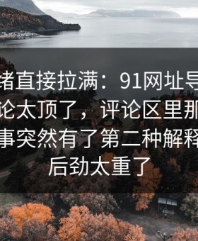 这次情绪直接拉满：91网址导航深夜那波讨论太顶了，评论区里那段内容让整件事突然有了第二种解释，情绪后劲太重了
