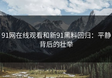 91网在线观看和新91黑料回归：平静背后的壮举