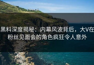 黑料深度揭秘：内幕风波背后，大V在粉丝见面会的角色疯狂令人意外