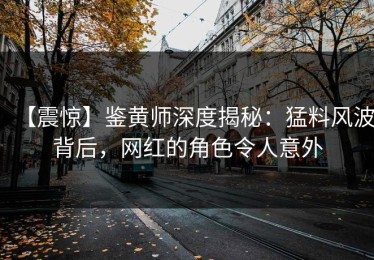 【震惊】鉴黄师深度揭秘：猛料风波背后，网红的角色令人意外