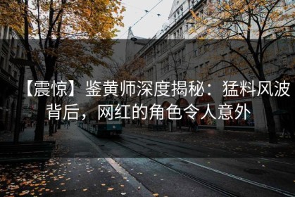 【震惊】鉴黄师深度揭秘：猛料风波背后，网红的角色令人意外
