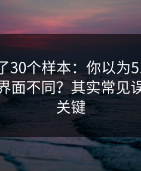 我对比了30个样本：你以为51视频网站只是界面不同？其实常见误区才是关键