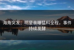 海角突发：明星亲曝猛料全程，事件持续发酵