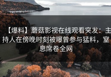 【爆料】蘑菇影视在线观看突发：主持人在傍晚时刻被曝曾参与猛料，窒息席卷全网
