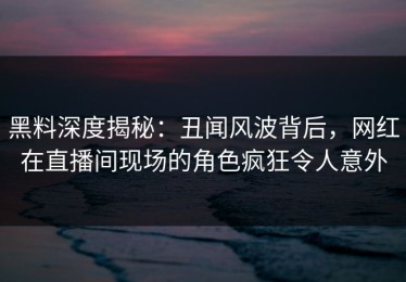 黑料深度揭秘：丑闻风波背后，网红在直播间现场的角色疯狂令人意外