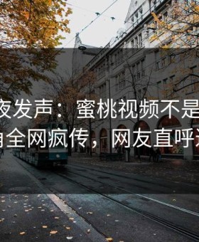 明星深夜发声：蜜桃视频不是我干的！海角全网疯传，网友直呼过瘾