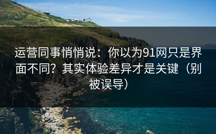 运营同事悄悄说：你以为91网只是界面不同？其实体验差异才是关键（别被误导）